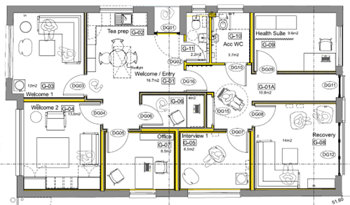 Detailed floor plan drawing